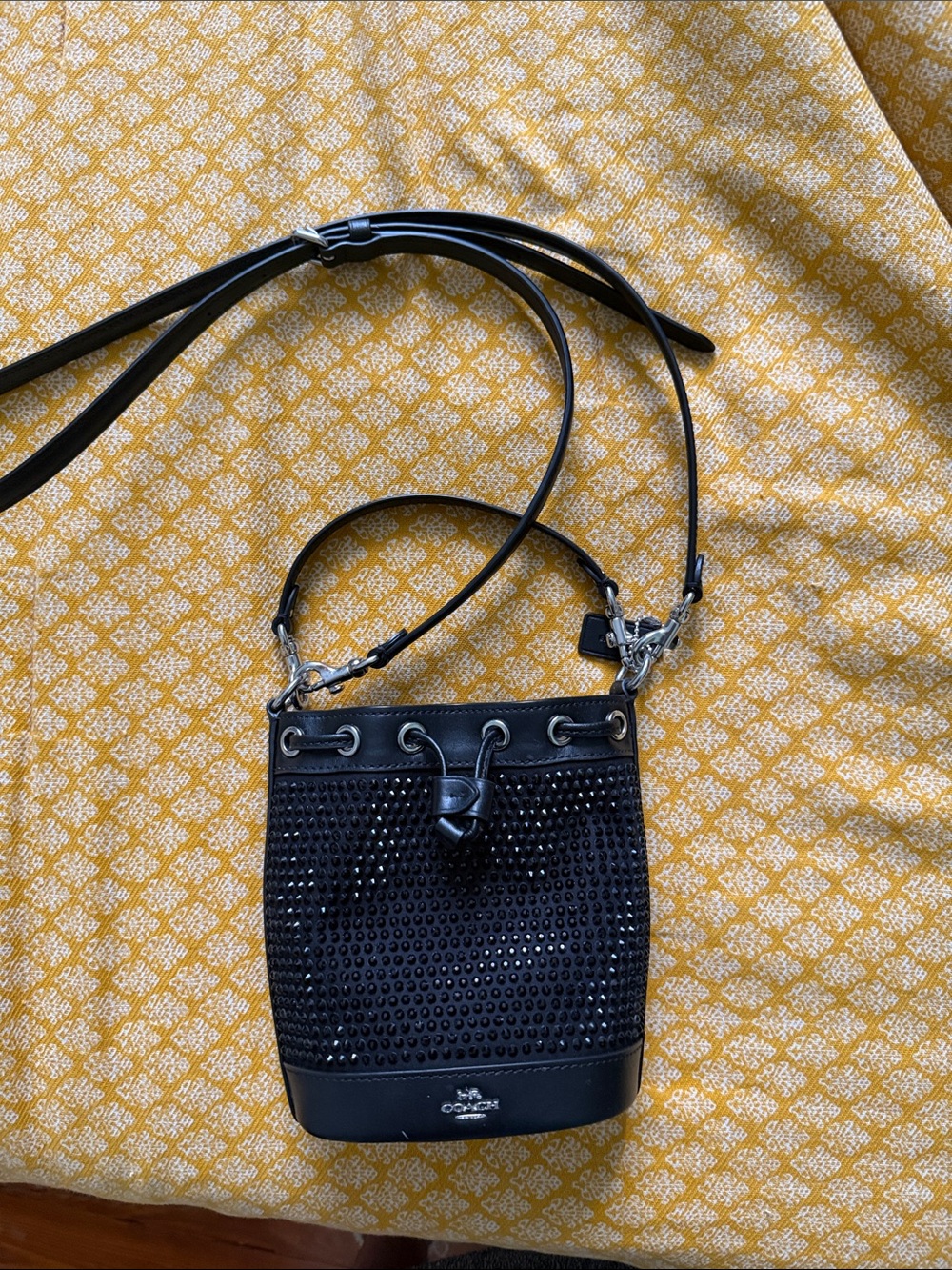 Coach Black Studded Bucket Crossbody